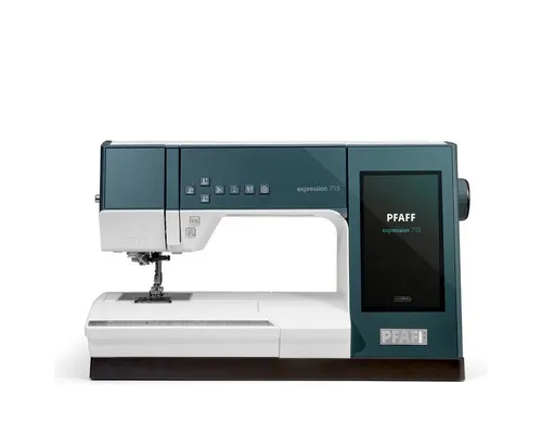 Pfaff expression 715 Nähmaschine - Hochmoderne Nähmaschine mit IDT-Technologie für perfekte Nähte, großem Touchscreen und über 600 Stichen – ideal für kreative Projekte und Hobby-Näher.