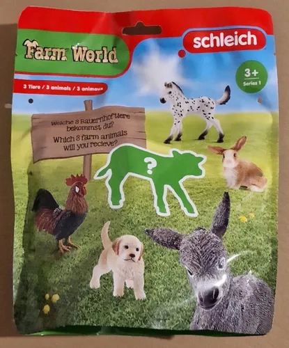Schleich Überraschungstüte Farm World 3 Tiere Serie 1 Sehr selten Sammeln Spiele