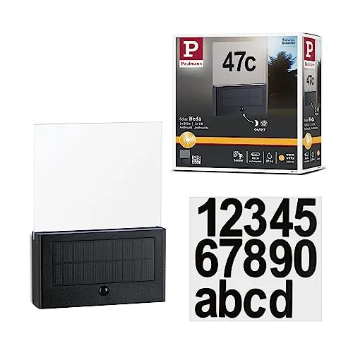 Paulmann 94577 Neda Solar-Hausnummernleuchte 1W Warmweiß Anthrazit