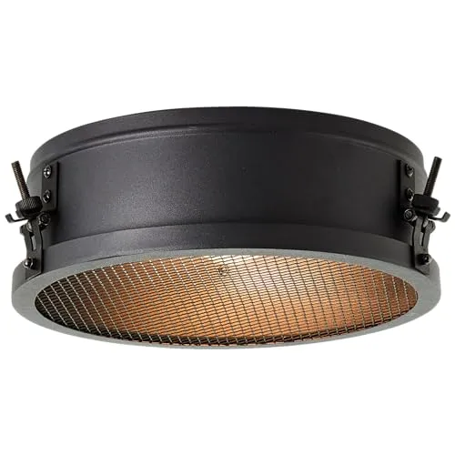 Lightbox Deckenlampe mit Ø 30 cm | Vintage Deckenleuchte im industriellen Stil | E27 Fassung | aus Metall in Schwarz Korund | ideal für Küche | Schrank | Flur