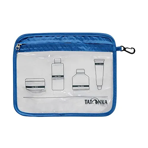 Tatonka Kulturbeutel Zip Flight Bag A5 - Transparenter Beutel zur Mitnahme von Flüssigkeiten im Flugzeug-Handgepäck - 22 x 18 cm (Blue)