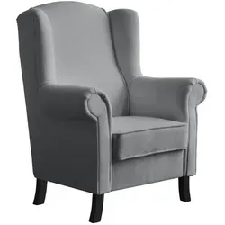 Beautysofa Ohrensessel Grau, 1-Sitzer mit Stil - Eleganter Ohrensessel in Grau, ideal für Wohnzimmer. Hochwertiger Bouclestoff und bequeme Polsterung sorgen für ein stilvolles und komfortables Ambiente.