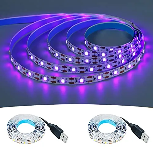 GOMING 5V USB LED Strip Lila 395-400nm LED Streifen 240LED 4M(2 Stück x 2M)