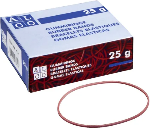 ALCO Gummibänder Gummiring Naturkautschuk 50mm rot 25g