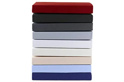 Gerald Wittmann Premium Spannbettlaken 60x120-70x140 cm, 100% Baumwolle Jersey, Hell-blau