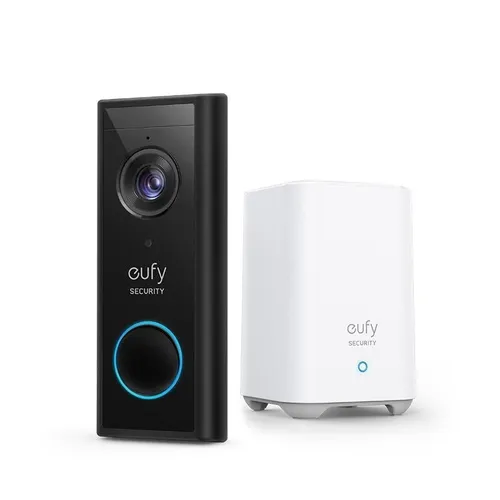 Anker eufy Video-Türklingel E82101W4 - Akku-betrieben und kabellos, kristallklare Bildanzeige mit smarter Personenerkennung für mehr Sicherheit zuhause