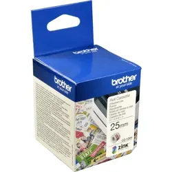 Brother Endlospapierrolle CZ-1004 - Selbstklebende Etikettenrolle 25mm x 5m in Weiß, ideal für professionelle Beschriftungen und hohe Stückzahlen