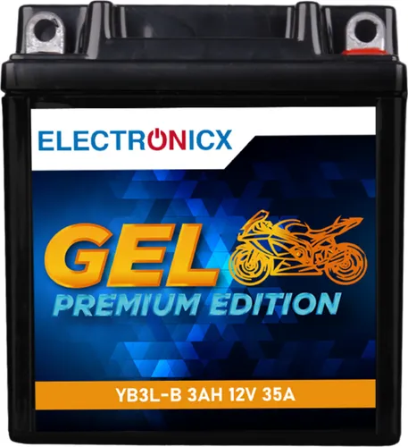 Electronicx Extreme Edition GEL Motorradbatterie 3Ah 12V ▶ Motorrad Roller Quad