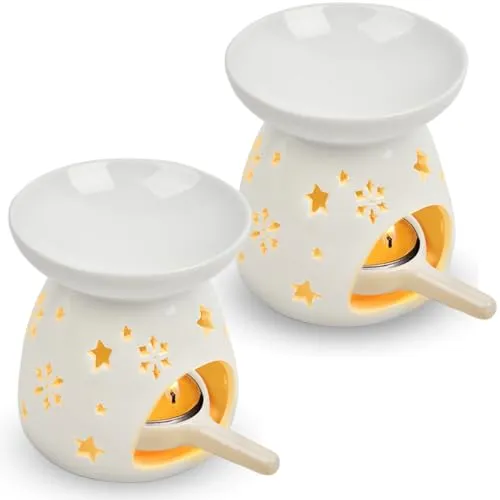 2er Keramik Duftlampe/Duftlicht Teelicht mit Kerzenhalter von FOROREH