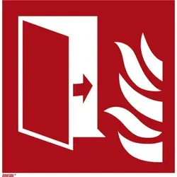 Brandschutzzeichen Feuerschutztür, Typ: 11150 - Sonstige Werkzeuge, langnachleuchtend und aus robustem Aluminium, ideal für sichere Kennzeichnung im Notfall.