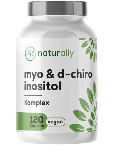 naturally Myo Inositol D-Chiro-Inositol mit Vitamin B6 und Folsäure – 120 Kapseln für Frauen