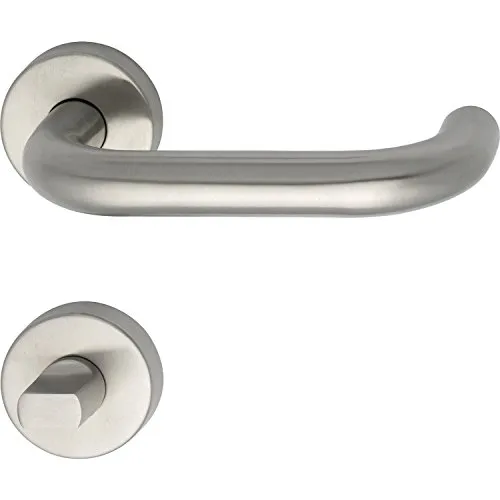 Drückergarnitur HARMONIE - auf Rosette, WC, 38 - 45, Edelstahl matt