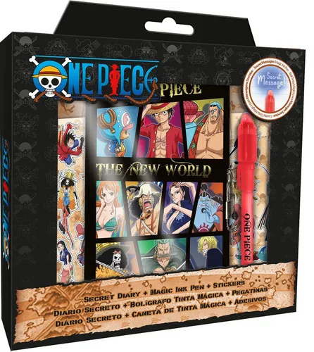 Joy Toy Notizbuch One Piece Tagebuch Set mit Schloß, Offiziell lizensiert
