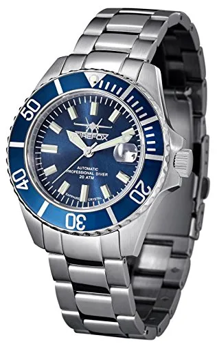 FIREFOX Herren Automatikuhr blau - Wasserdicht bis 20ATM - Armbanduhren, robuste Automatikuhr mit Saphirglas und 20ATM Wasserdichtigkeit, ideal für Sport und Alltag.