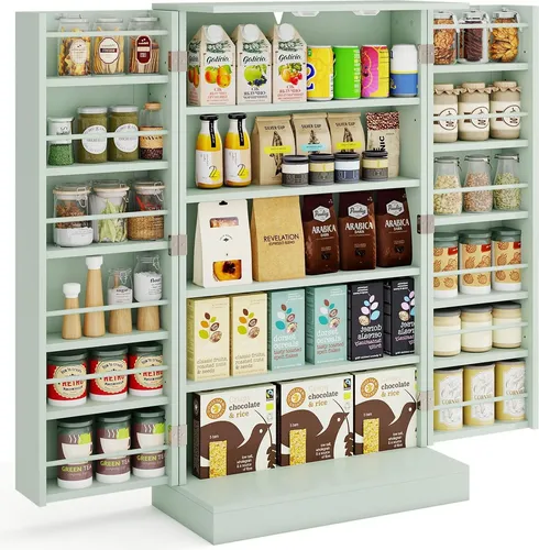 GOPLUS Multifunktionaler Küchenschrank mit 2 Türen in grün von Goplus