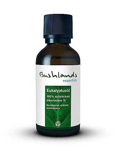 Eukalyptusöl 50 ml - von der Edel-Eukalyptuspflanze Eucalyptus radiata, aus australischem Anbau, besonders hochwertig, 100% naturrein von Bushlands essentials