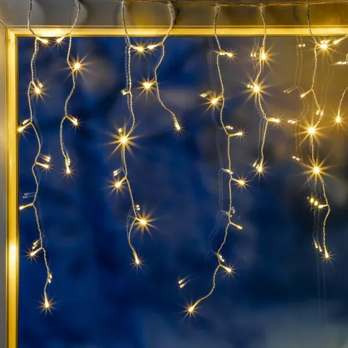 LED Eisregen Lichterkette Eisregenkette Lichtervorhang Lichter-Kette Weihnachten