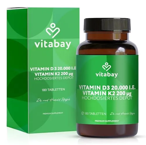Vitamin D3 K2 20000 IE Tabletten vegan
