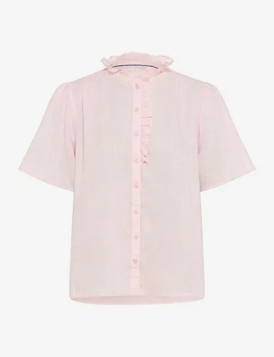 Brax Damen Bluse Style VIVE dusty rose, Rosa, Gr. 40 - Elegante Bluse aus hochwertigem Leinen mit trendigen Rüschen, ideal für stilvolle Anlässe und den Alltag.