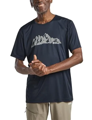 Jack Wolfskin T-Shirt PEAK GRAPHIC T M - T-Shirt aus leichtem, atmungsaktivem TEXADRI-Material mit geruchshemmender MICROBAN-Behandlung, ideal für Wanderungen und den Alltag.
