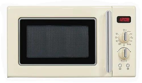 Exquisit Retro Mikrowelle 20L mit Grill - Mikrowelle mit 20L Kapazität und 1000W Leistung, inklusive Grillfunktion für vielseitiges Kochen und Auftaufunktion, ideal für Ihre Küche.