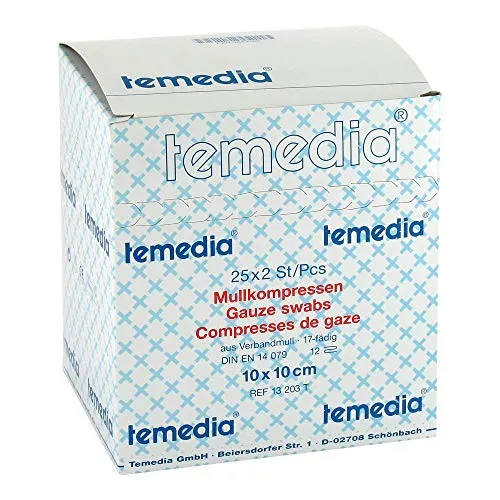 MULLKOMPRESSEN 10x10 cm steril 12fach 17fädig 50 St