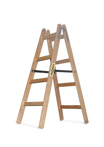 DRABEST Holzleiter 2x4 Sprossen