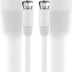 Goobay 50754 SAT Antennenkabel (80 dB), 2x geschirmt, 3.5 m, Weiß - F-Stecker > F-Stecker (vollständig geschirmt)