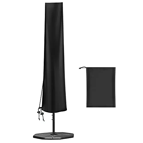 Raweao Schutzhülle für Sonnenschirm, Garten, Durchmesser 2 m, 4 m, große Sonnenschirmhülle, wasserdicht, 420D Oxford, Sonnenschirmschutz von 9 bis 11 Fuß, Höhe 190 x 30/50 cm
