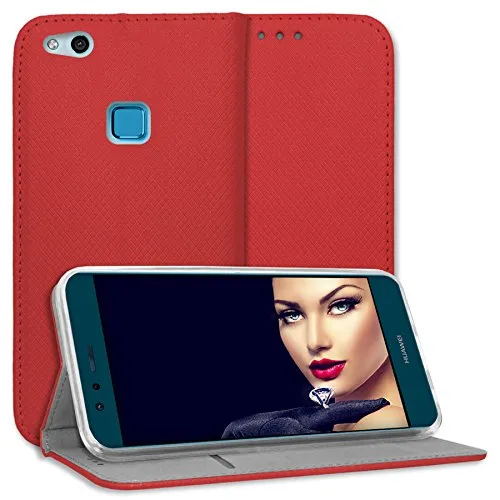 mtb more energy® Schutz-Tasche Bookstyle für Huawei P10 Lite (5.2'') - rot - Kunstleder - Cover Hülle Case