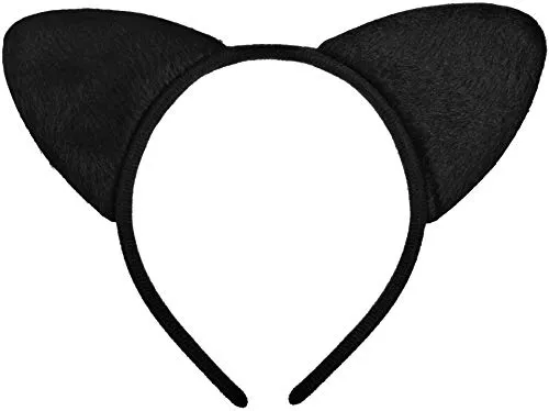 Balinco Blinco Katzenohren Haarreif für Erwachsene und Kinder, Schwarz Katzenkostüm Accessoire, Leicht und bequemer Cat Ears Haarreif für Halloween, Karneval, Cosplay und Party