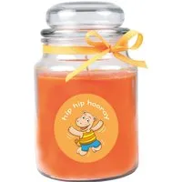 HS Candle Duftkerze & Bonbon Glas Comic Orange Honigmelone in orange von HS Candle