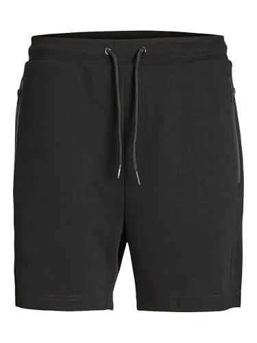 Jack & Jones Sweatshorts Schwarz, Größe M - Herren Plussize Sweatshorts mit Tunnelzug und praktischen Reißverschlusstaschen für optimalen Komfort und stilvolles Design.