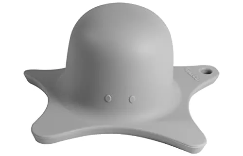 Kindsgut Duschhilfe, für Kinder, aus Silikon, in niedlicher Seestern Form, elegantes Design, Unterstützung beim Haare waschen, unisex, Hellgrau