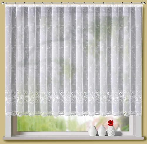 Gardine Luisa mit Plauener Spitze, 300 cm x 145 cm in weiß von Stickereien Plauen