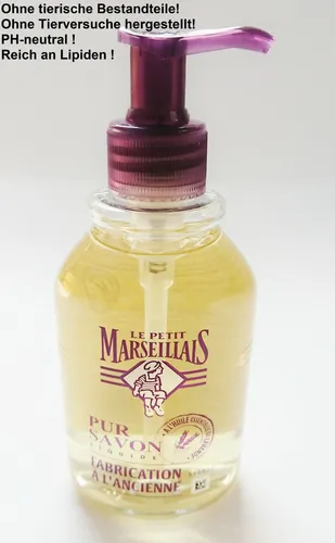 Flüssigseife mit Lavendelöl 300ml - Le petit Marseillais - Flüssig-Handseife mit beruhigendem Lavendelduft, vegan und farbstofffrei. Ideal für die ganze Familie und sorgt für sanfte Reinigung.