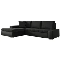 MIRJAN24 Ecksofa Orkan Mini, L-Form mit Bettkasten und Schlaffunktion, schwarz