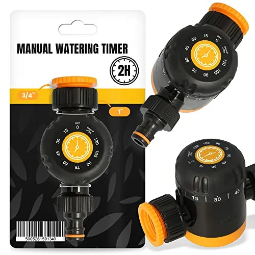Manueller Bewässerungstimer für den Wasserhahn Zeitschaltuhr Wasserzeitschaltuhr Steuerung Bewässerungssystem Buchse 1'' mit Reduzierstück Buchse 3/4'' x Stecker 1'' Maschenfilterschutz