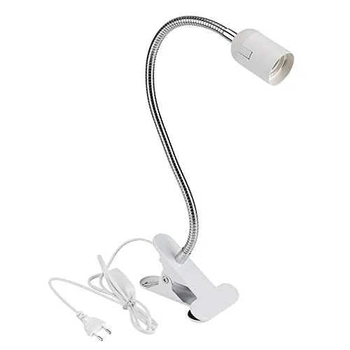 Bonlux E27-Lampenfassung mit Klemme und europäischem Standard-Stecker, für LED-Tischlampe mit Clip, Nachtleselicht, Nachttischlampe mit Klemme, Bettlicht, Clip-Lampe