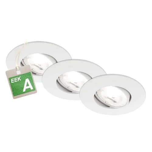 Briloner Kulana A 3er Set LED Einbaustrahler 230V - Deckenlampen & Kronleuchter, modernes Design mit 50.000 Stunden Lebensdauer und energiesparendem 2W Verbrauch für effiziente Beleuchtung in jedem Raum.