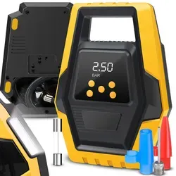 Elektrische Luftpumpe 12V Reifenfüller mit LCD-Display und LED-Licht
