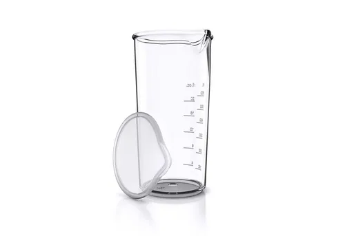 Arendo Messbecher mit Deckel, 600ml, 20 Unzen, Klarsichtbecher, Mixbecher aus Kunststoff, Kunststoff, (1-St), ideal für elektrische Handmixer, Stabmixer & Handrührer
