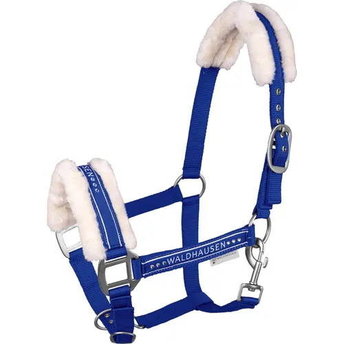 Waldhausen Saphirblau Pony Halfter Elegant Kunstfell Pferdehalfter