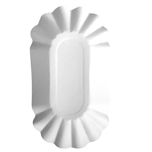 Pappschale oval 10,5 cm x 20 cm - nachhaltig und lebensmittelecht - Party-Deko: Ovaler Frischfaserkarton aus 100 % Pappe, FSC®-zertifiziert, ideal für Imbisse und Veranstaltungen – umweltfreundlich und perfekt für Pommes!