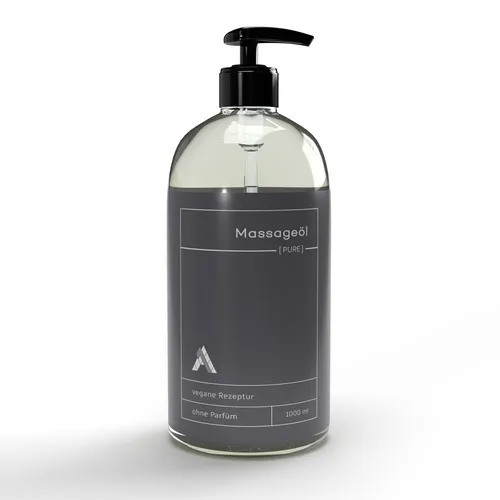 Massageöl PURE | 1000 ml | neutraler Duft | inkl. Pumpspender | für Therapeuten