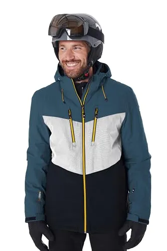 killtec Herren Skijacke KSW 45 MN - Stahlblau, 3XL - Wintersport-Bekleidung mit 10.000 mm Wassersäule, atmungsaktiv und umweltfreundlich dank PFAs-freier Imprägnierung. Ideal für den Skiurlaub mit abzippbarer Kapuze und rutschfestem Schneefang.