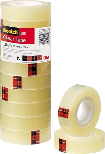 Scotch Klebefilm 508 transparent 15 mm x 33 m 10 Stück