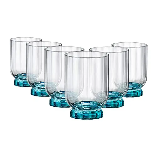 Rocco Bormioli Bormioli Rocco Florian Set mit 6 Gläsern, blaue Füße, Rocks, 30 cl