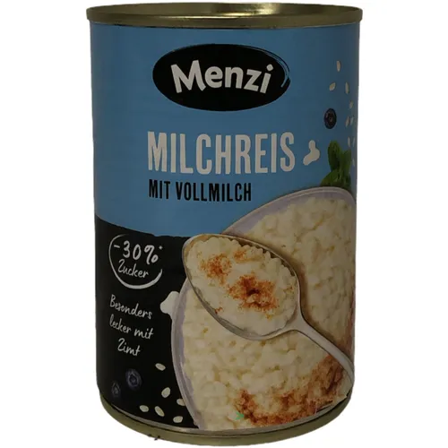 Menzi Milchreis verzehrfertig kalt oder warm ein Genuss 400g Dose