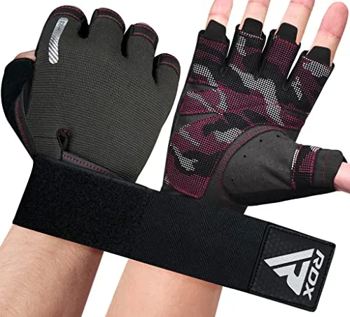 RDX Gewichtheberhandschuhe, zusätzliche Dehnbare Lange Handgelenkstütze, voller Handflächengriff, Männer Frauen Fitness HIIT Workout, Bodybuilding Krafttraining Radfahren Übung Home Gym Ausrüstung